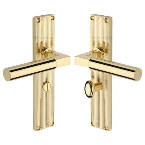 BAUHAUS LEVER HANDLE ON REEDED BACKPLATE